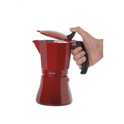 JATA Cafetera de inducción roja vulcano