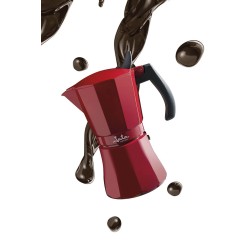 JATA Cafetera de inducción roja vulcano