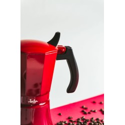 JATA Cafetera de inducción roja vulcano