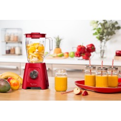Moulinex LM420510 licuadora 2 L Batidora de vaso 550 W Rojo, Transparente