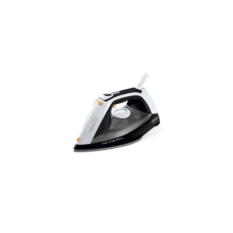 Ufesa PV3650 Mérida Plancha vapor-seco Suela de cerámica 3000 W Negro, Blanco
