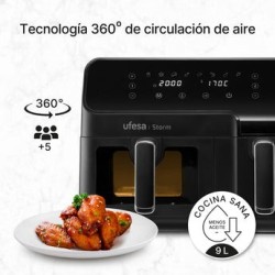 Ufesa Storm Doble 9 L 1700 W Freidora de aire caliente Negro