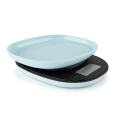 JATA HBAL1202 báscula de cocina Negro, Azul, Metálico Encimera Rectángulo Báscula electrónica de cocina