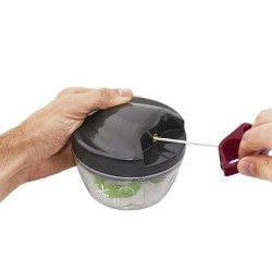 JATA AC57E picadora manual de alimentos Negro, Transparente