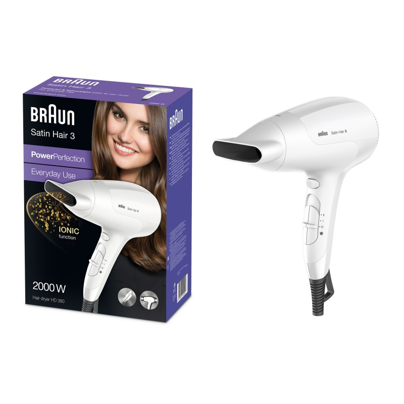 Braun Satin Hair HD 380 secador 2000 W Blanco