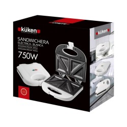 Küken 36007 sandwichera 750 W Blanco