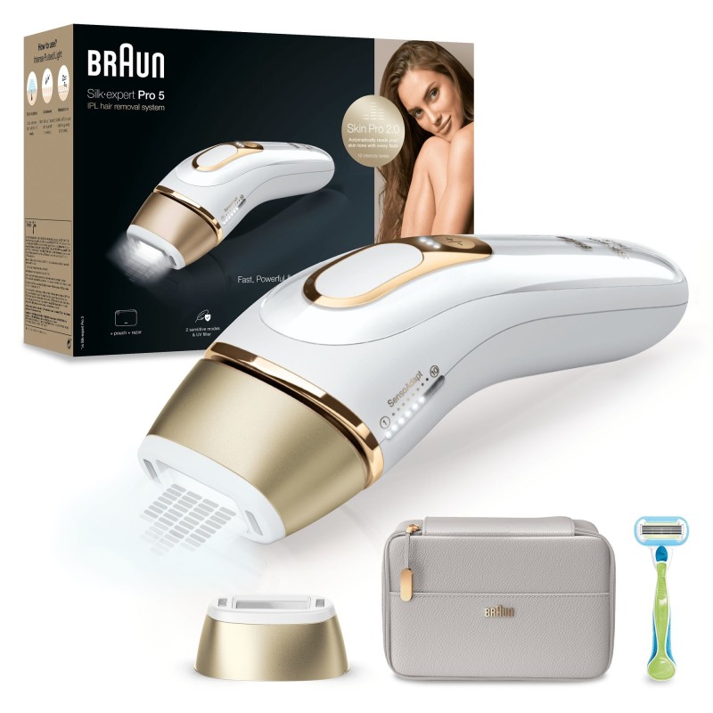 Braun Silk-expert Pro IPL PL5054 Luz pulsada intensa (IPL) Oro, Blanco