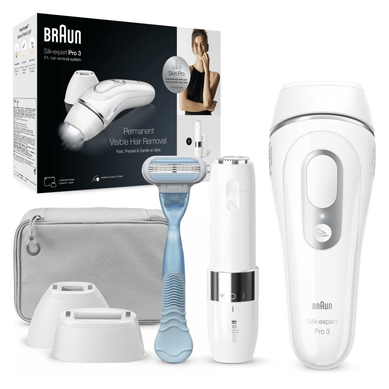 Braun Silk-expert Pro IPL PL3129 Luz pulsada intensa (IPL) Plata, Blanco