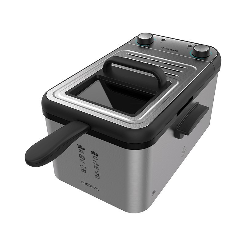 Cecotec CleanFry Infinity 3000 Sencillo 3 L Independiente 2400 W Freidora Acero inoxidable