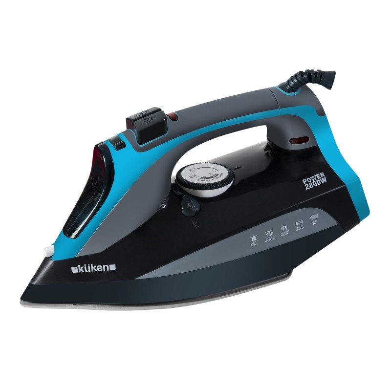 Küken 34092 plancha Plancha vapor-seco Suela de acero inoxidable 2800 W Negro, Azul