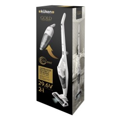 Küken 33947 aspiradora de pie y escoba eléctrica Aspiradora escoba 2 en 1 Batería Secar HEPA Sin bolsa Negro, Blanco