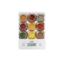 Laica KS1040 báscula de cocina Multicolor, Blanco Encimera Rectángulo Báscula electrónica de cocina