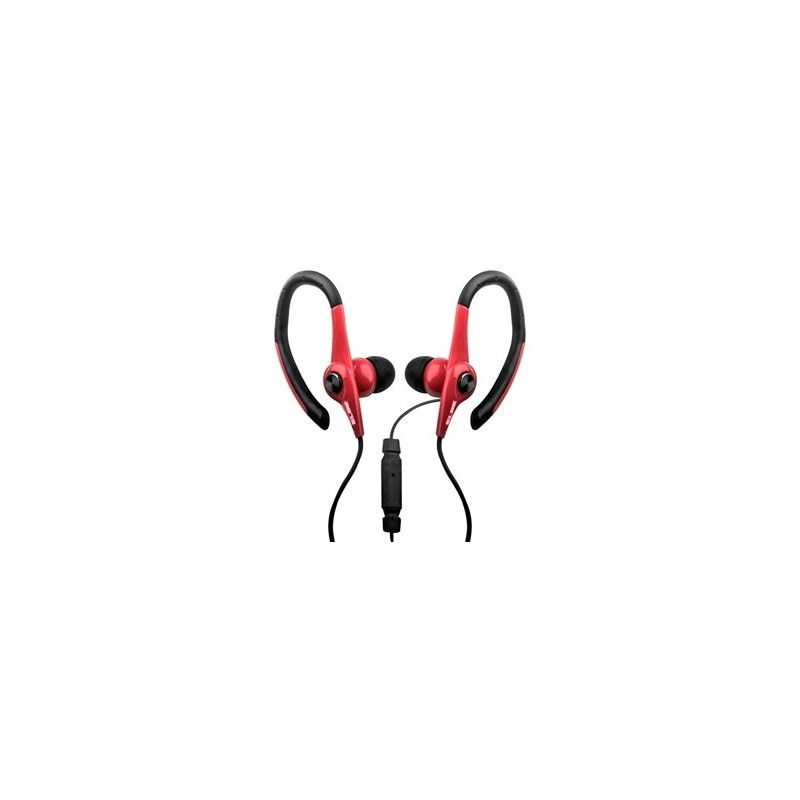 ELBE AU-107-MIC auricular y casco Auriculares Alámbrico Clip de oreja Llamadas Música Deporte Uso diario Negro, Rojo