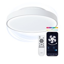 Ksix Ventilador de techo sin aspas con luz LED regulable Mistral, Ø43,6 cm, 6 velocidades, Luces RGBIC+CCT, 4.000 lm, App Tuya