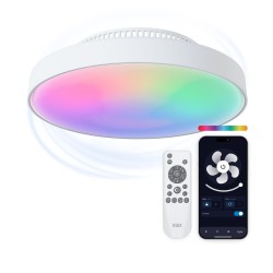 Ksix Ventilador de techo sin aspas con luz LED regulable Mistral, Ø43,6 cm, 6 velocidades, Luces RGBIC+CCT, 4.000 lm, App Tuya