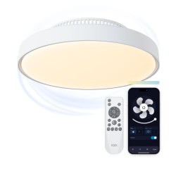 Ksix Ventilador de techo sin aspas con luz LED regulable Mistral, Ø43,6 cm, 6 velocidades, Luces RGBIC+CCT, 4.000 lm, App Tuya