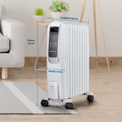 Grunkel RAC-8PIROSDIGITAL calefactor eléctrico Interior Blanco 2000 W Radiador de aceite eléctrico