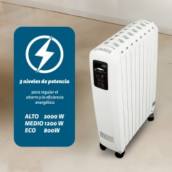 Grunkel RAC-8PIROSDIGITAL calefactor eléctrico Interior Blanco 2000 W Radiador de aceite eléctrico