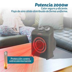 Grunkel WB-2000PLUSBL calefactor eléctrico Interior Negro 2000 W Ventilador eléctrico