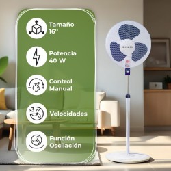 Aspes AVP401600OBA ventilador Azul, Blanco