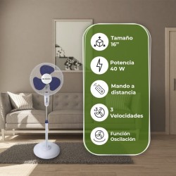 Aspes AVP401600MOBA ventilador Azul, Blanco