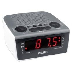 ELBE CR-932 radio Reloj Negro, Blanco