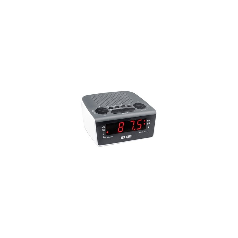 ELBE CR-932 radio Reloj Negro, Blanco