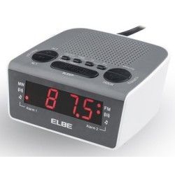 ELBE CR-932 radio Reloj Negro, Blanco