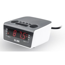 ELBE CR-932 radio Reloj Negro, Blanco