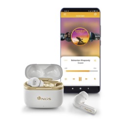 NGS ARTICA TROPHY Auriculares Inalámbrico Dentro de oído Llamadas Música USB Tipo C Bluetooth Oro, Blanco
