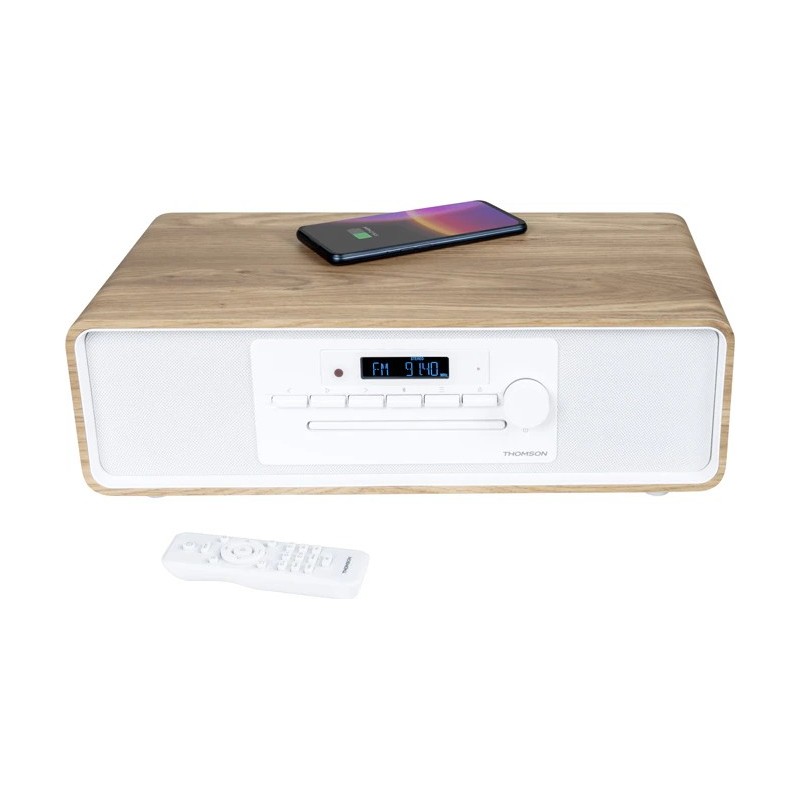 Thomson MIC301IBT sistema de audio para el hogar Microcadena de música para uso doméstico 10 W Blanco, Madera