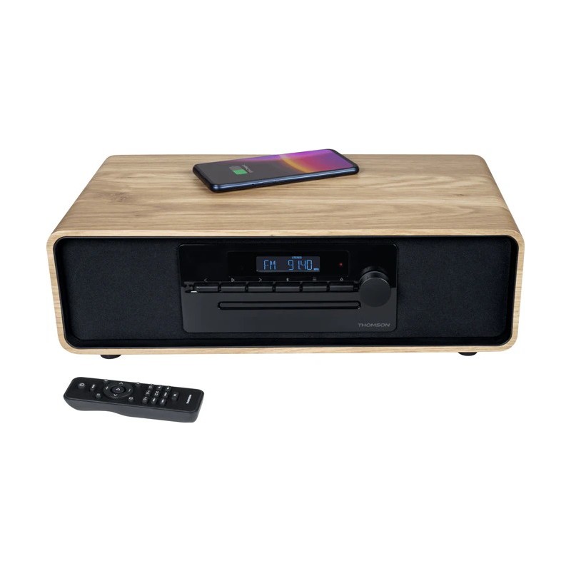 Thomson MIC300IBT sistema de audio para el hogar Microcadena de música para uso doméstico 10 W Negro, Madera
