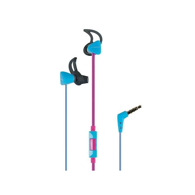 Vivanco SPX 60 P Auriculares Alámbrico gancho de oreja, Dentro de oído Deportes Negro, Azul, Rosa