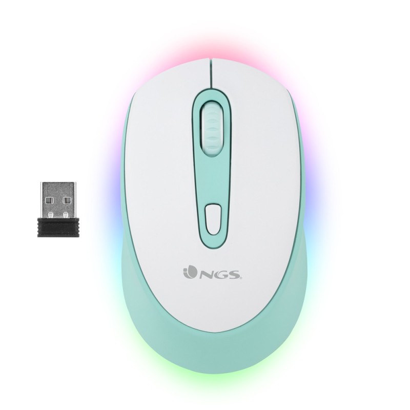 NGS SMOG MINT-RB ratón Juego Ambidextro RF Wireless + Bluetooth Óptico 2400 DPI