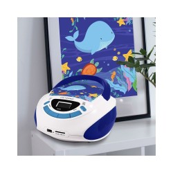 Metronic 477170 reproductor de CD Azul, Blanco Reproductor de CD portátil