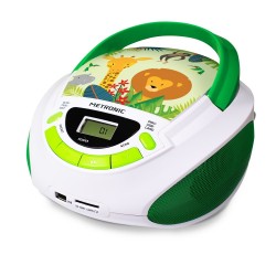 Metronic 477144 reproductor de CD Verde, Blanco Reproductor de CD portátil