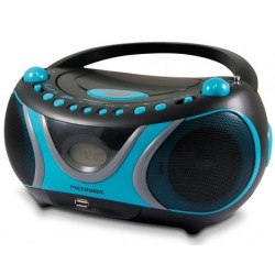 Metronic 477118 sistema estéreo portátil Analógica 2 W AM, FM Negro, Azul Reproducción MP3