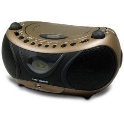 Metronic 477106 sistema estéreo portátil Analógica 2 W AM, FM Negro, Cobre Reproducción MP3