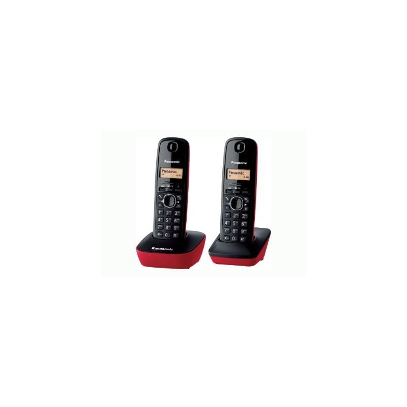 Panasonic KX-TG1612 Teléfono DECT Identificador de llamadas Negro, Rojo
