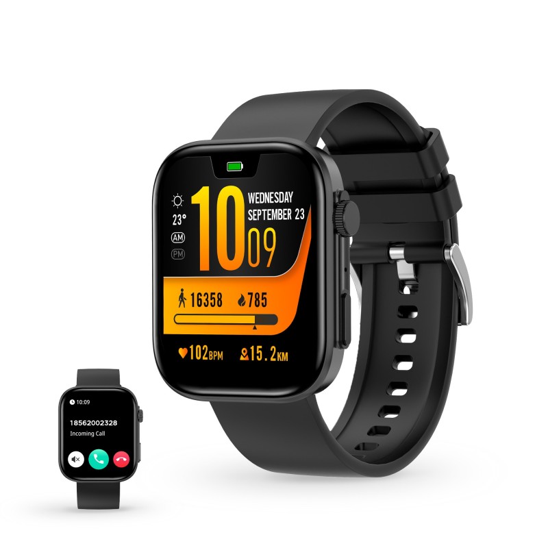 Contact Smartwatch iStyle, Pantalla IPS 2,01", Aut. 5 días, Modos deporte y salud, Llamadas, Asistentes voz, Sumergible, Negro