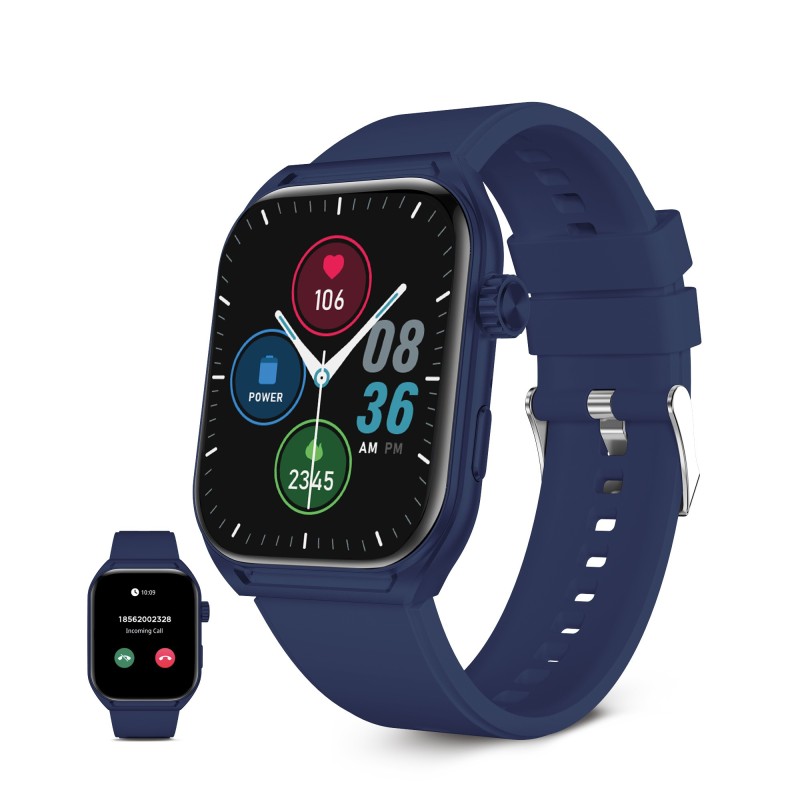 Ksix Smartwatch Urban Move, Pantalla AMOLED 2.06", Autonomía 5 días, Modo deporte y salud, Manos libres, IP67, Azul