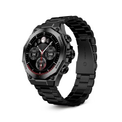 Ksix Smartwatch Titanium, Pantalla AMOLED 1,43", 2 correas, Aut. 5 días, Modos deporte y salud, Llamadas, Asistentes voz, Negro