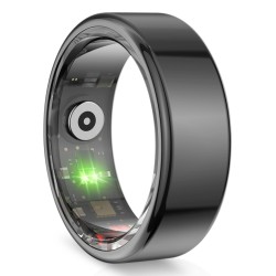 Ksix Anillo inteligente Saturn, Talla S, Aut. 3 días, Actividad y Salud, Monitor Sueño, 5ATM, Negro