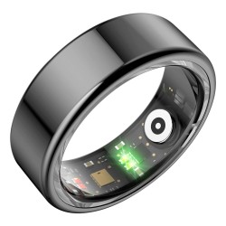 Ksix Anillo inteligente Saturn, Talla S, Aut. 3 días, Actividad y Salud, Monitor Sueño, 5ATM, Negro