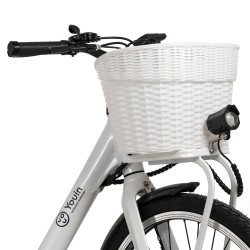 Youin BK2226W bicicleta eléctrica Blanco Aluminio 66 cm (26") 25 kg