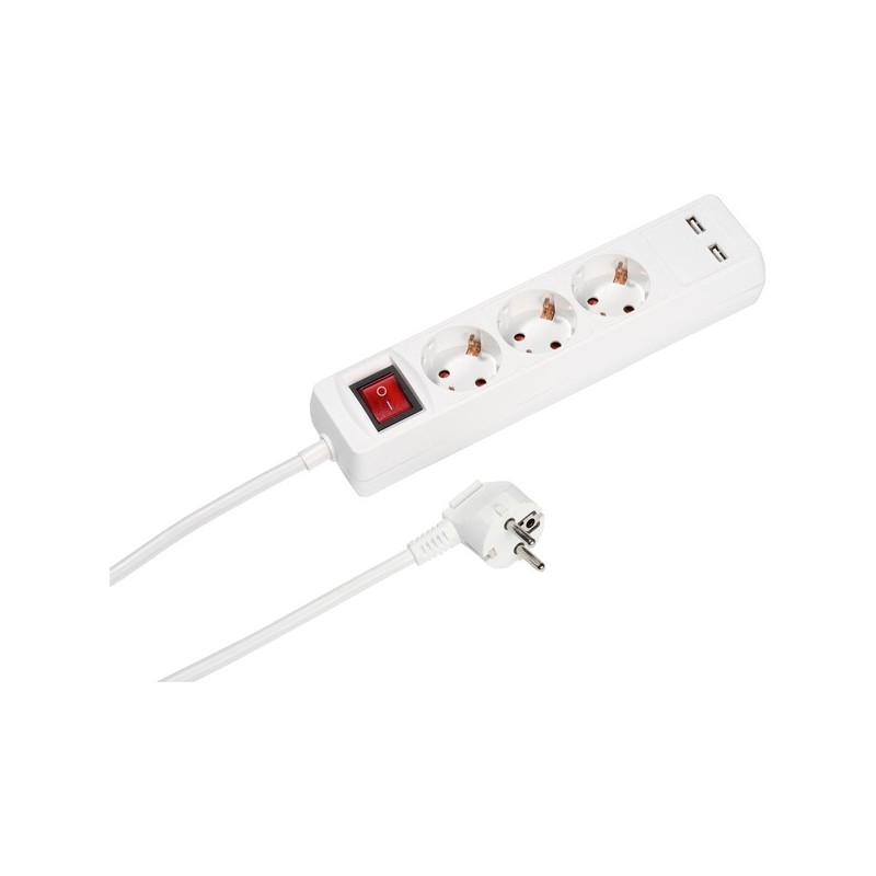 Vivanco 39613 base múltiple 1,4 m 3 salidas AC Interior Blanco