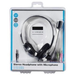 Vivanco 36671 auricular y casco Auriculares Alámbrico Diadema Oficina Centro de llamadas Negro