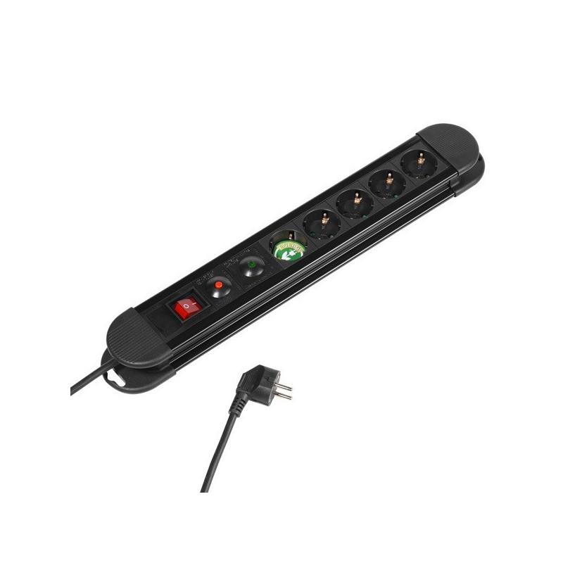 Vivanco 34430 base múltiple 1,4 m 6 salidas AC Negro