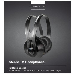 Vivanco SR 97 TV Auriculares Alámbrico Diadema Música Negro