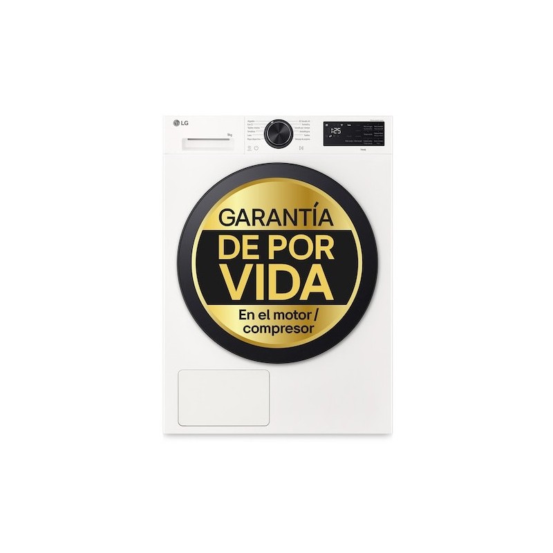 LG RHX5009TLB secadora Independiente Carga frontal 9 kg Blanco